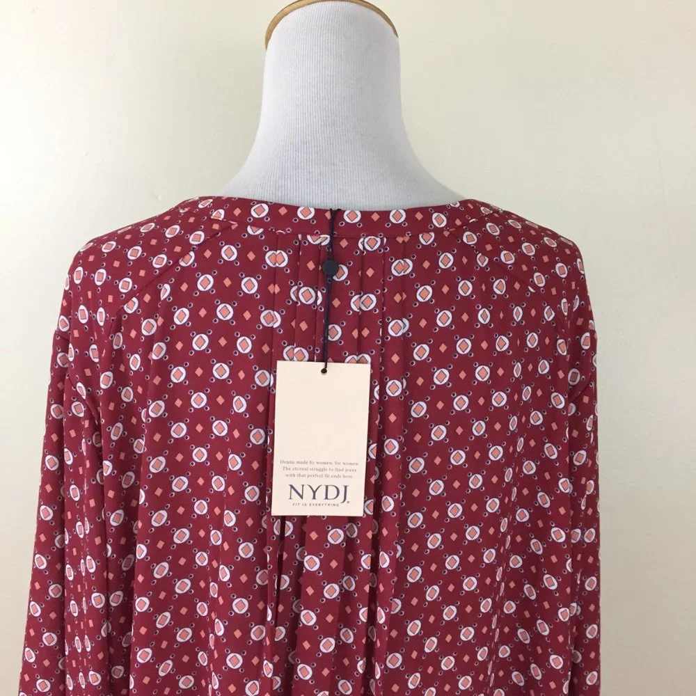 NWT NYDJ NOT YOUR DAUGHTERS JEANS Multi-Color 3/4 Perfect Blouse Shirt - Picture 10 of 11